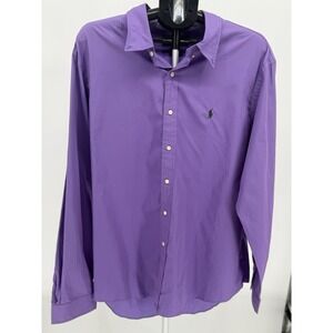 Polo Ralph Lauren Slim Fit Dyed Purple Cotton Light Casual Shirt XXL STAINED